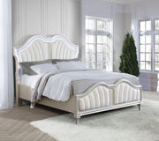 Evangeline Wood LED Panel Bed Silver Oak Queen