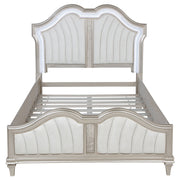 Evangeline Wood LED Panel Bed Silver Oak
