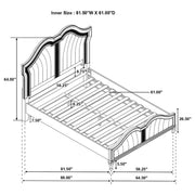 Evangeline Wood LED Panel Bed Silver Oak