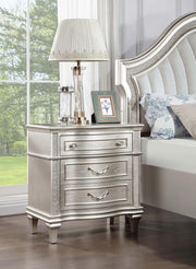 Evangeline 3-drawer Nightstand Silver Oak Default Title