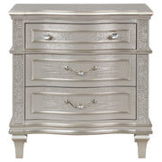 Evangeline 3-drawer Nightstand Silver Oak