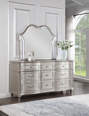 Evangeline 9-drawer Dresser with Mirror Silver Oak Default Title