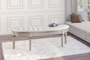 Evangeline Curved Fabric Upholstered Bench Silver Oak Default Title