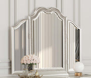 Evangeline Tri-Fold Vanity Mirror Silver Oak Default Title