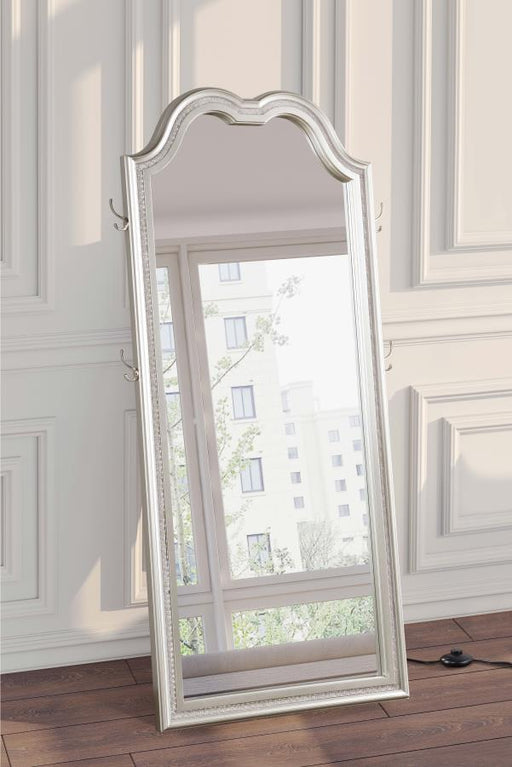 Evangeline Full Length LED Light Floor Mirror Silver Oak Default Title