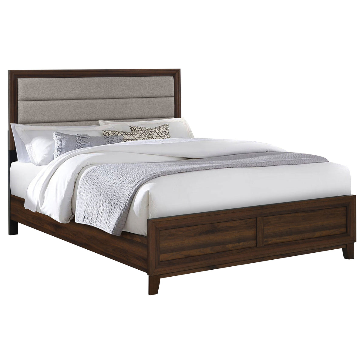 Welsley 50-inch Upholstered Bed Walnut