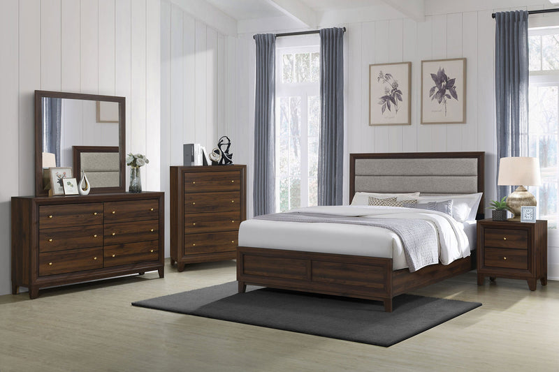 Welsley 50-inch Upholstered Bed Walnut