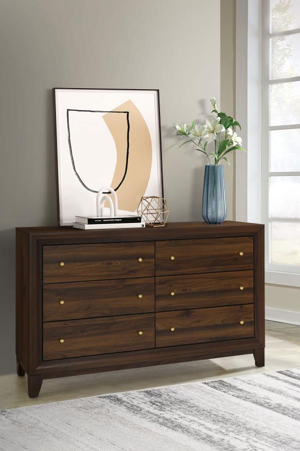 Welsley 6-drawer Dresser Cabinet Walnut Default Title