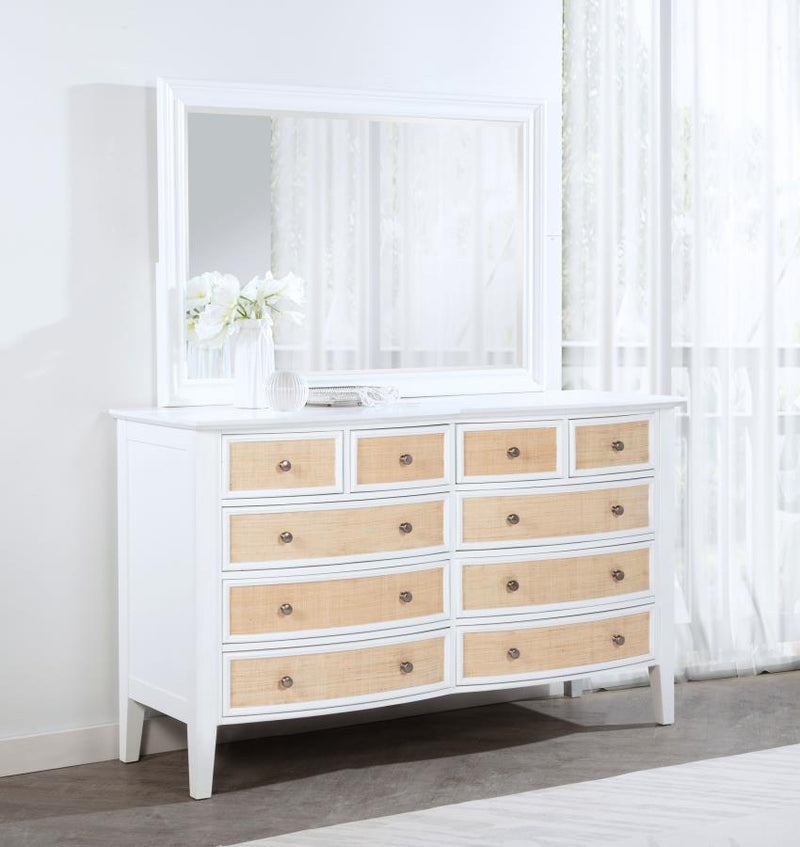 Bexhill 10-drawer Dresser and Mirror White Default Title