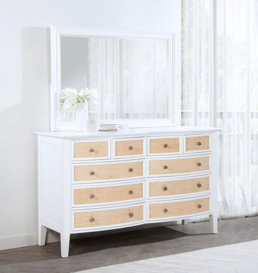 Bexhill 10-drawer Dresser and Mirror White Default Title