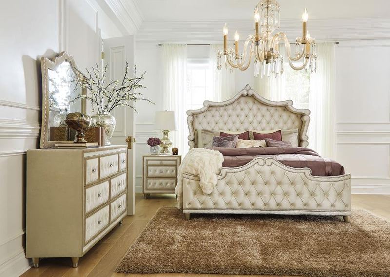 Antonella Bedroom Set Ivory Eastern King 4-piece