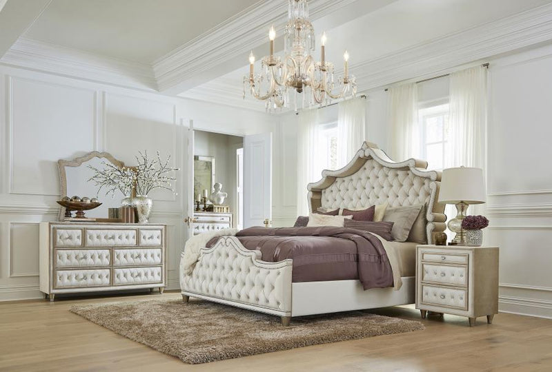 Antonella Bedroom Set Ivory Eastern King 5-piece