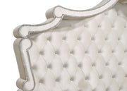 Antonella Upholstered Panel Bed Ivory and Camel