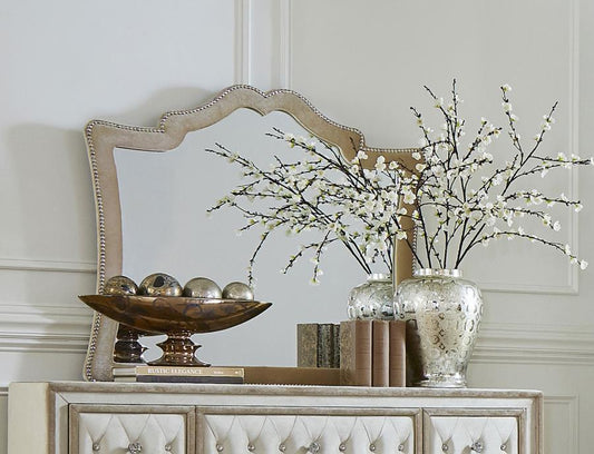 Antonella Upholstered Dresser Mirror Camel Default Title