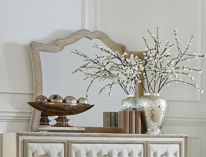 Antonella Upholstered Dresser Mirror Camel Default Title