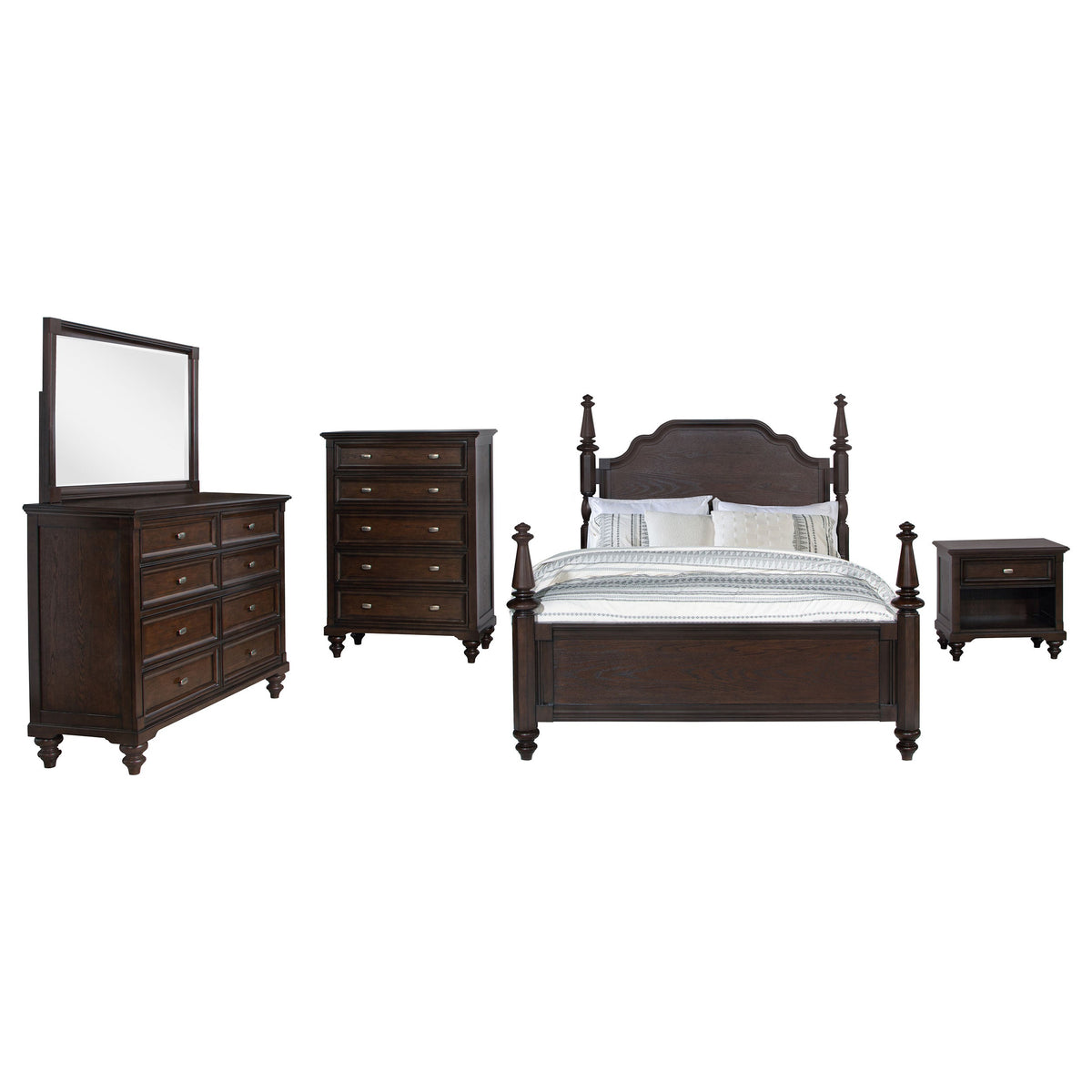 Andover Bedroom Set Dark Oak