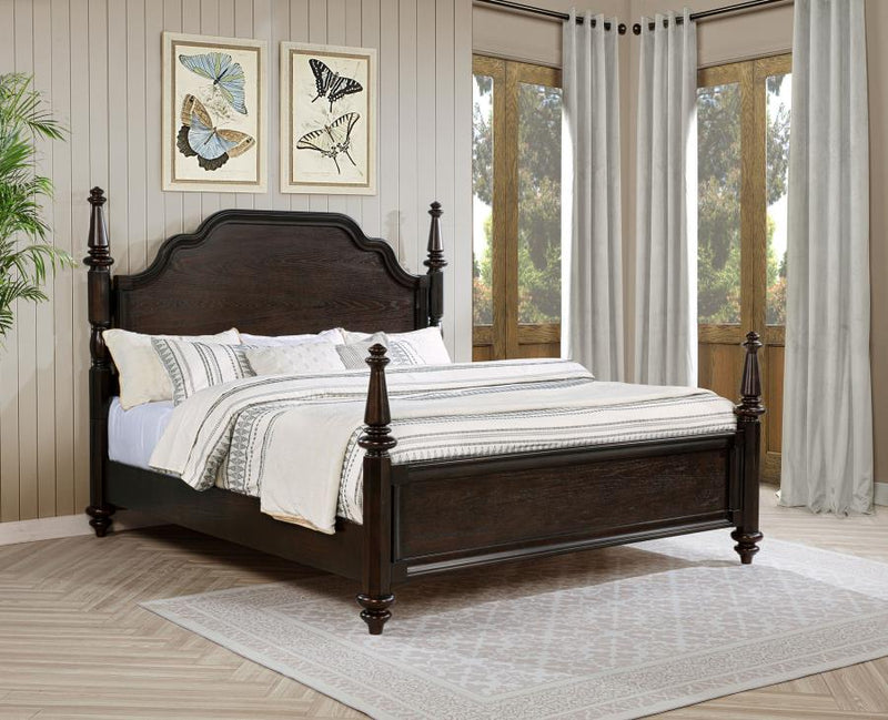 Andover 63-inch Four Poster Bed Dark Oak Eastern King