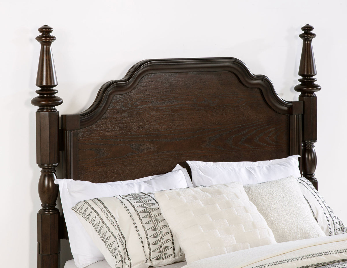 Andover 63-inch Four Poster Bed Dark Oak