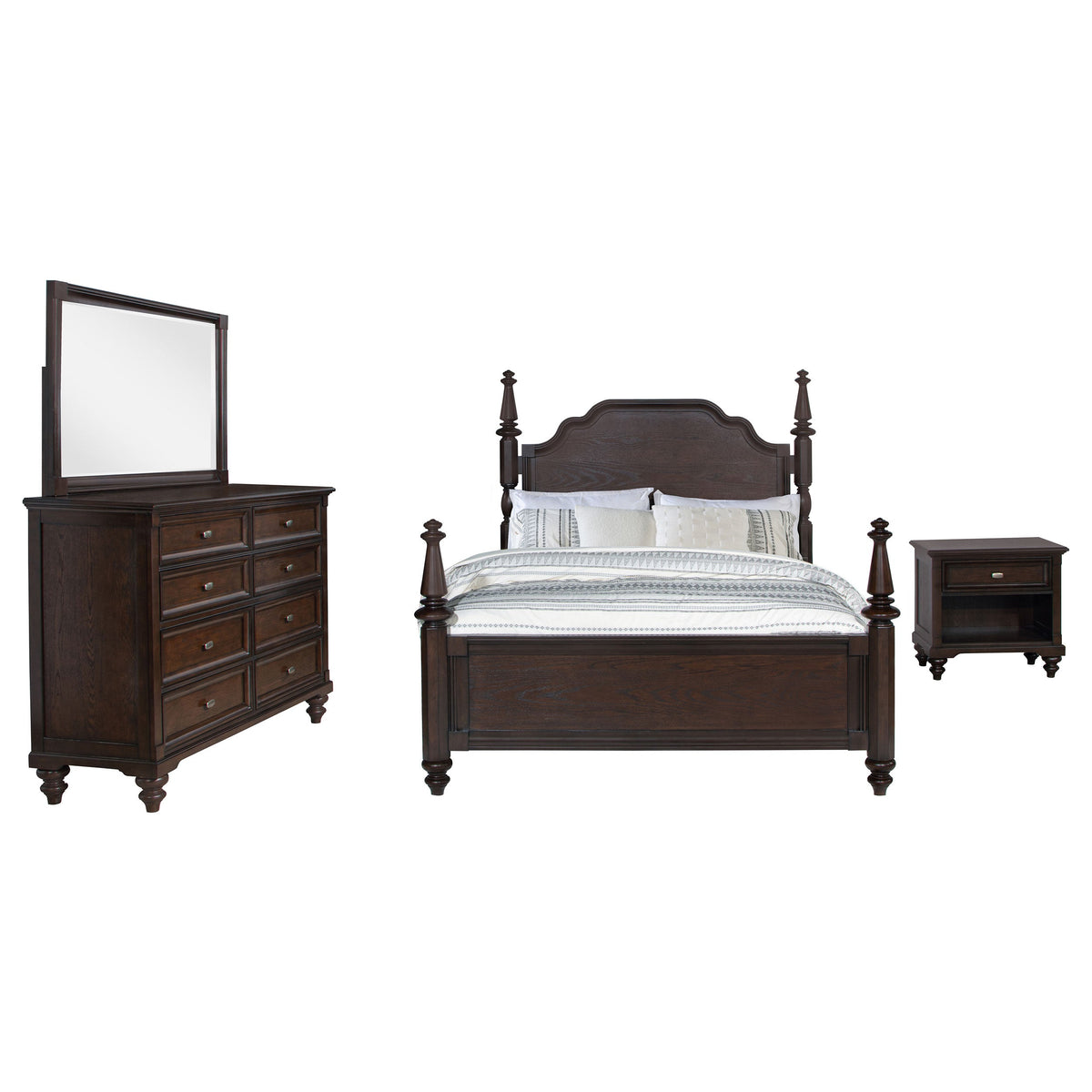 Andover Bedroom Set Dark Oak