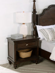 Andover 1-drawer Nightstand Bedside Table Dark Oak Default Title