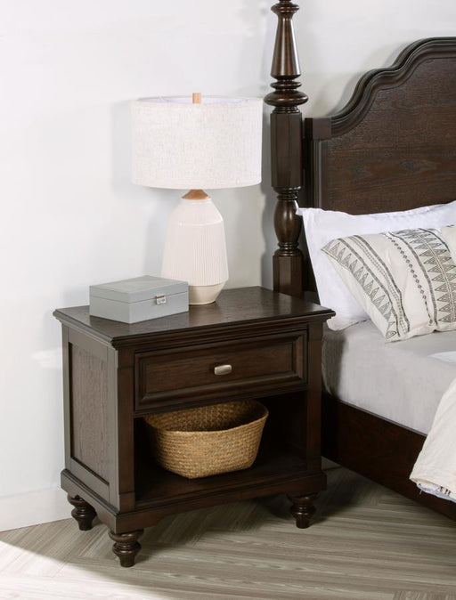 Andover 1-drawer Nightstand Bedside Table Dark Oak Default Title