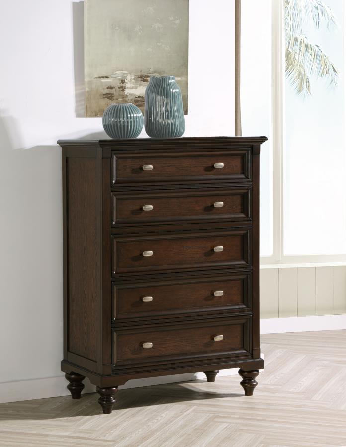 Andover 5-drawer Chest of Drawers Dark Oak Default Title