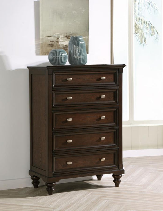 Andover 5-drawer Chest of Drawers Dark Oak Default Title