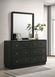 Cavelle 6-drawer Dresser and Mirror Black Default Title
