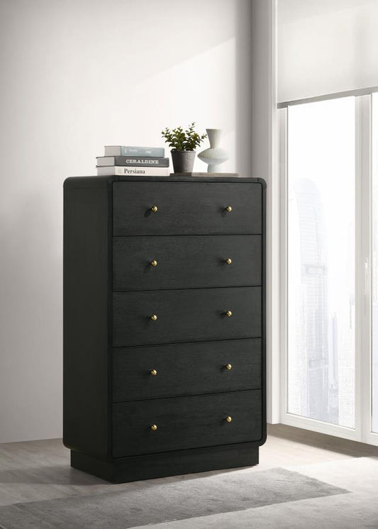 Cavelle 5-drawer Chest of Drawers Black Default Title