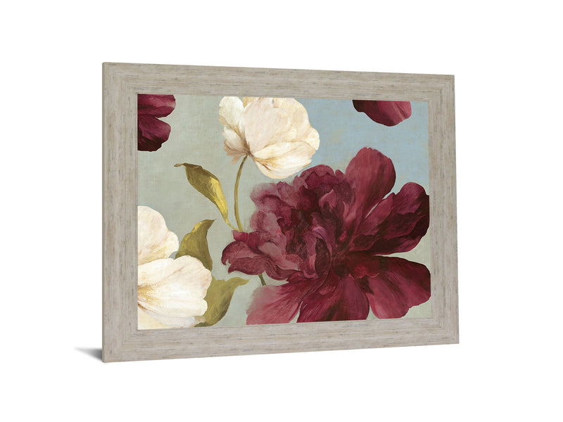 Wine Blossom Drift - 28" x 34" Framed Wall Art - Dark Red