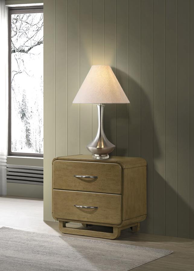 Amsbury 2-drawer Nightstand Bedside Table Nutmeg Default Title