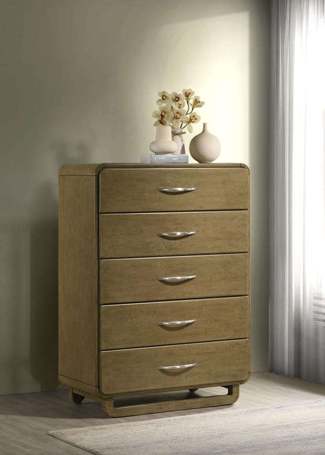 Amsbury 5-drawer Chest of Drawers Nutmeg Default Title