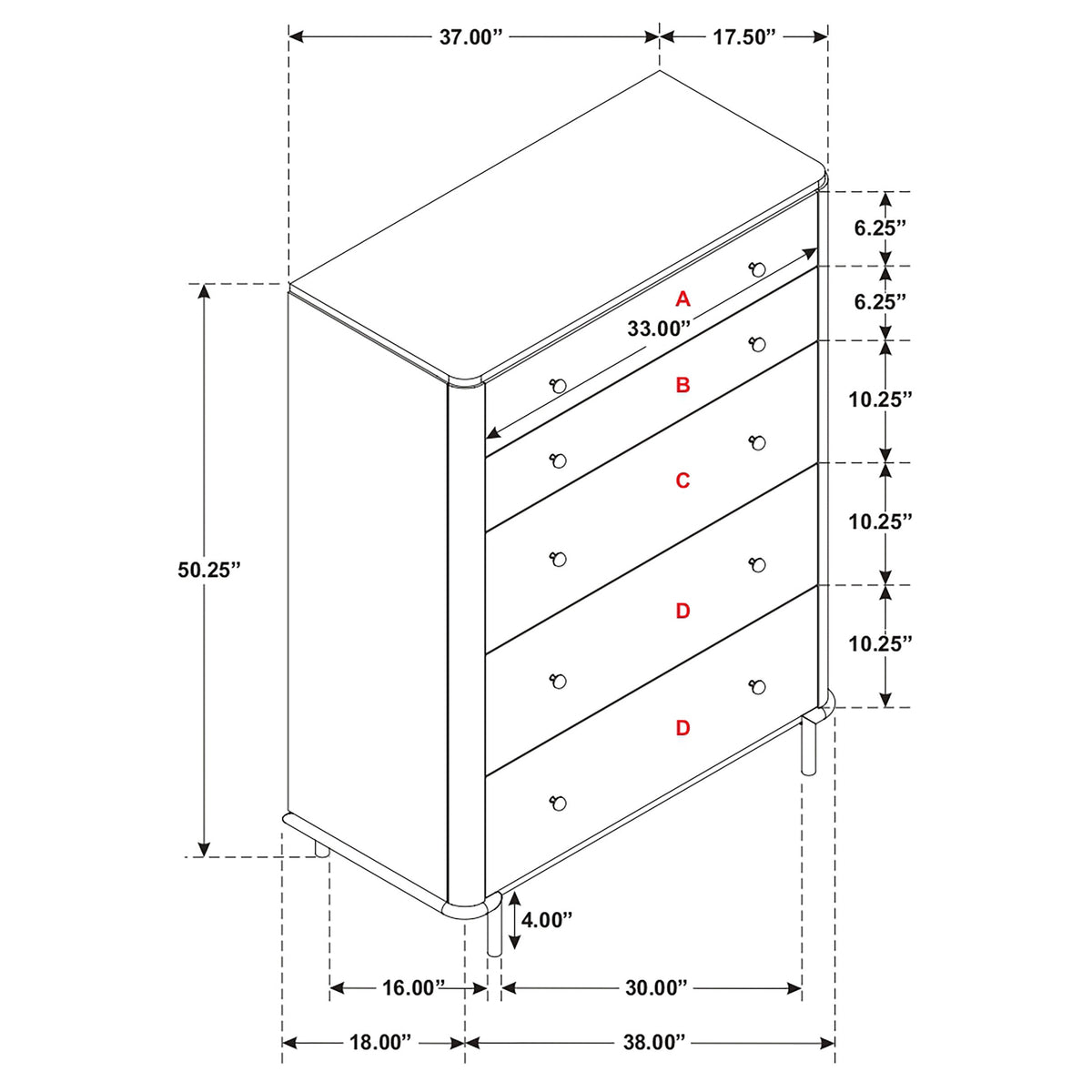 Arini 5-drawer Bedroom Chest