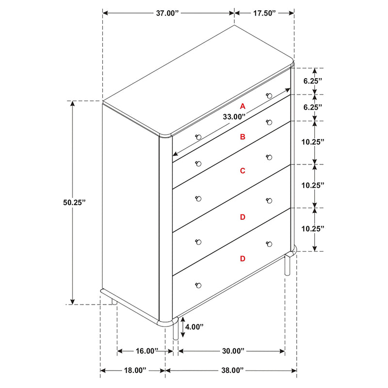 Arini 5-drawer Bedroom Chest