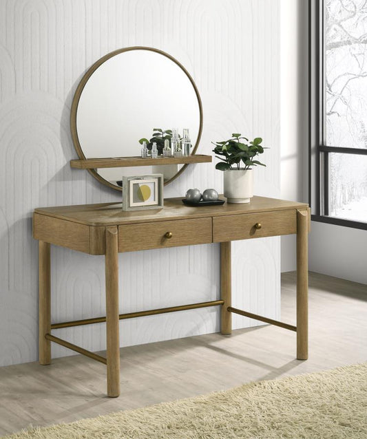 Arini Makeup Vanity Table and Mirror Set Sand Wash