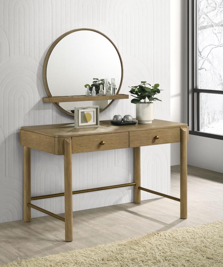 Arini Makeup Vanity Table and Mirror Set Sand Wash