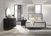 Arini Bedroom Set Black Grey Queen 4-piece