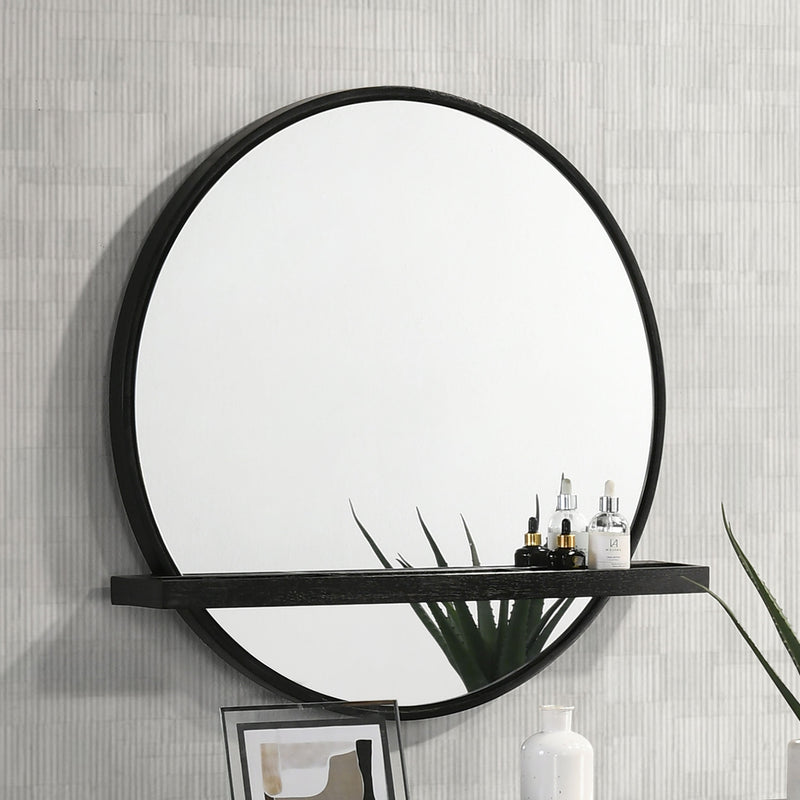 Arini Round Vanity Wall Mirror with Shelf