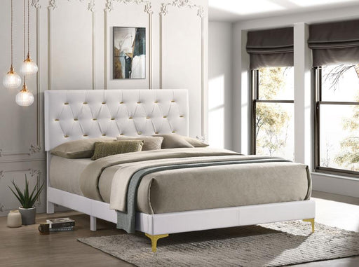 Kendall Upholstered Panel Bed White California King