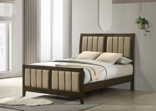 Wilkes 51-inch Upholstered Bed Dark Cocoa Full