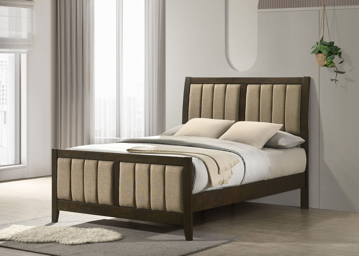 Wilkes 51-inch Upholstered Bed Dark Cocoa