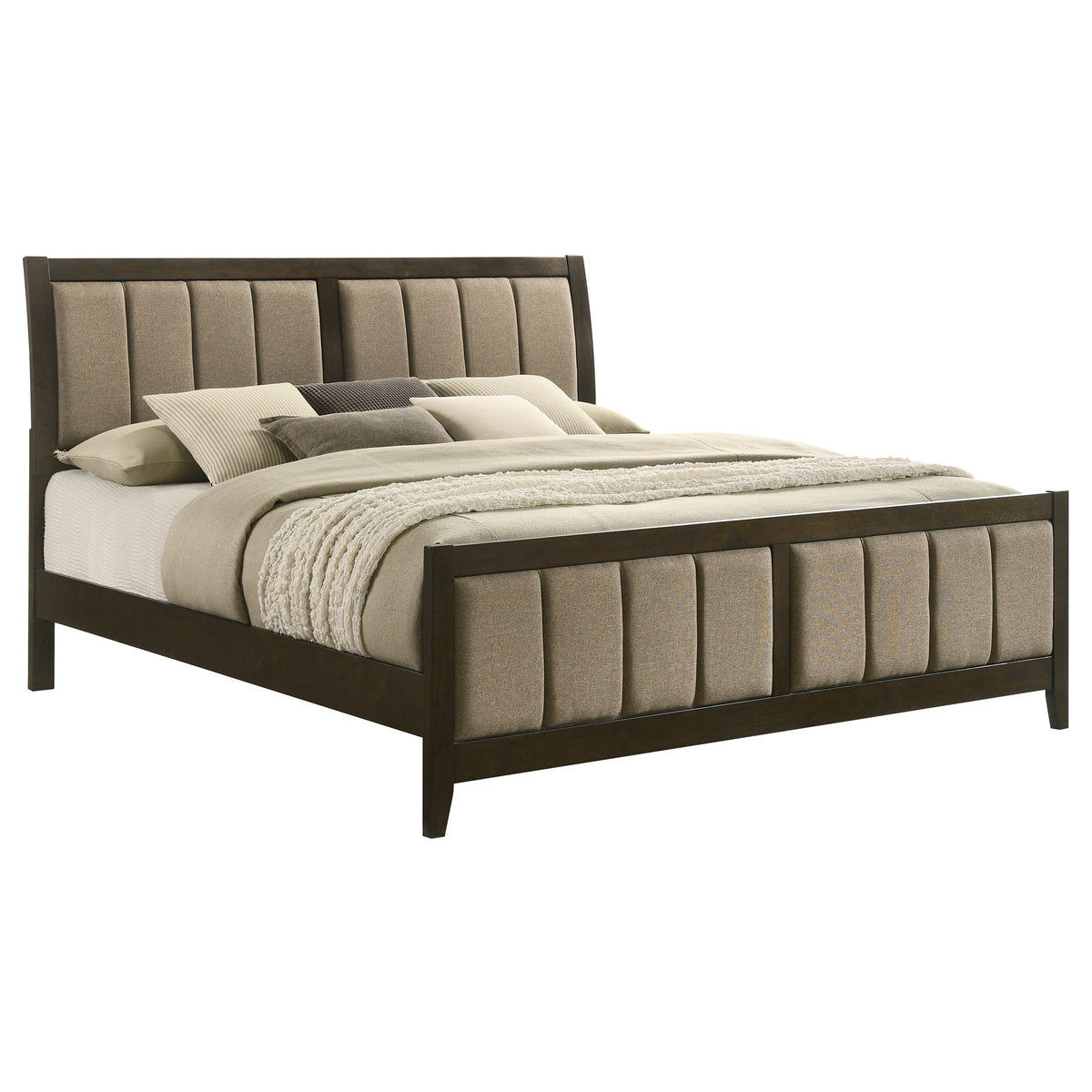 Wilkes 51-inch Upholstered Bed Dark Cocoa