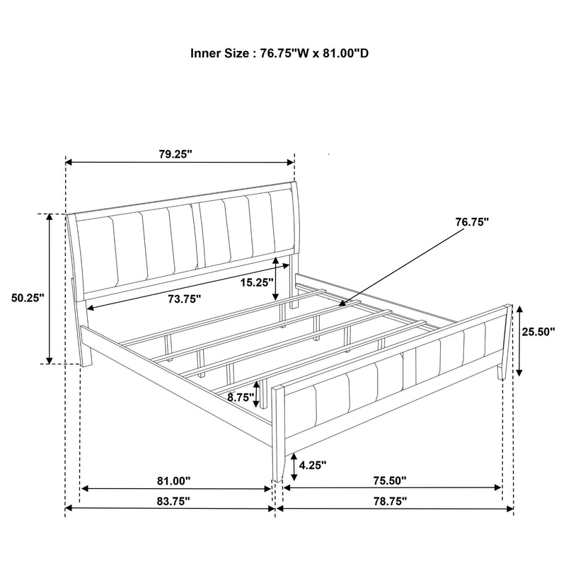 Wilkes 51-inch Upholstered Bed Dark Cocoa
