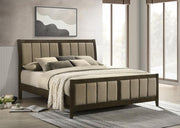 Wilkes 51-inch Upholstered Bed Dark Cocoa California King