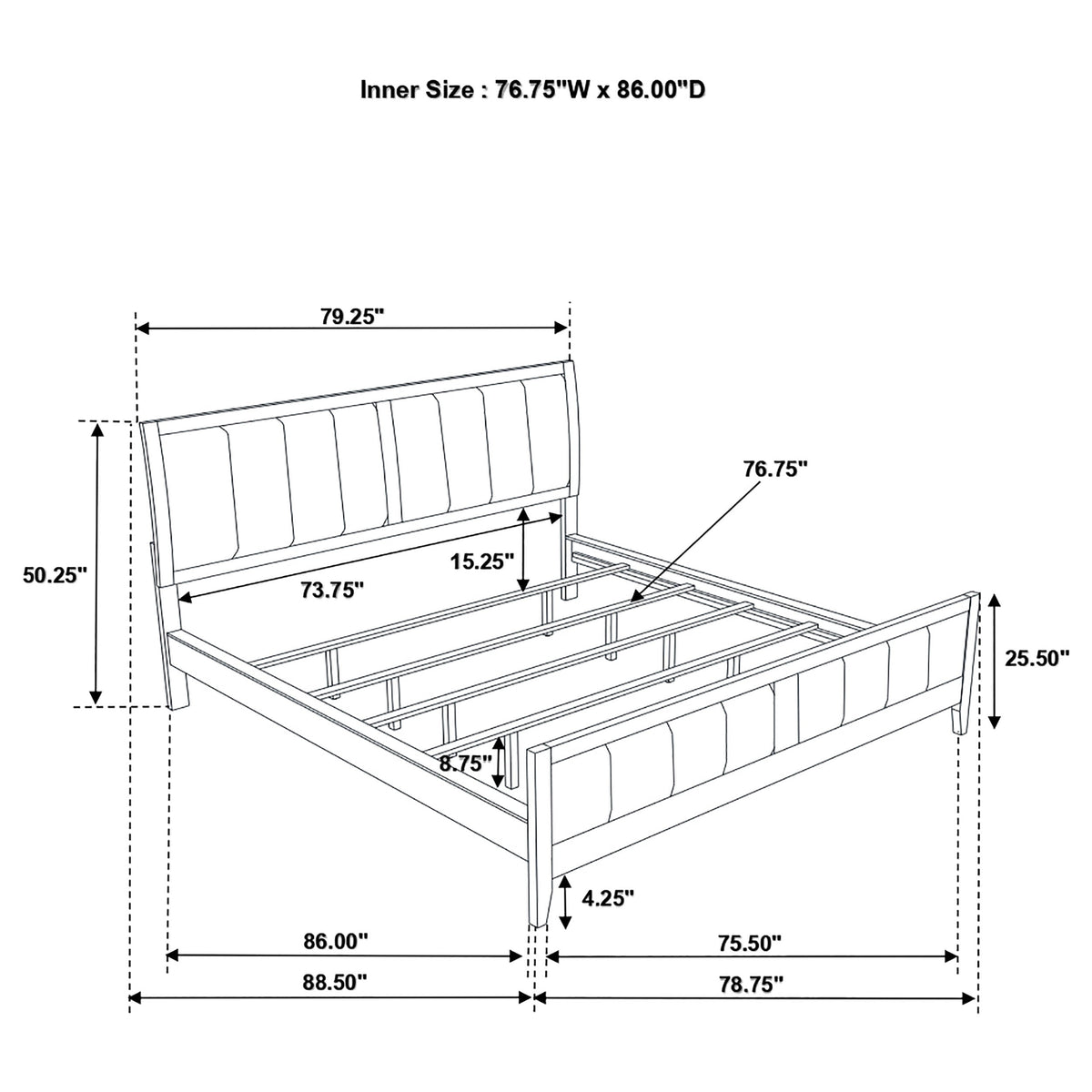 Wilkes 51-inch Upholstered Bed Dark Cocoa