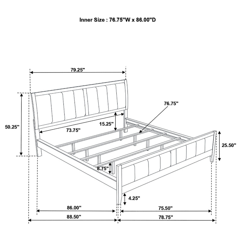 Wilkes 51-inch Upholstered Bed Dark Cocoa
