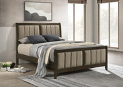 Wilkes 51-inch Upholstered Bed Dark Cocoa Queen