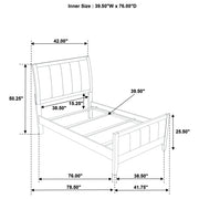 Wilkes 51-inch Upholstered Bed Dark Cocoa