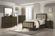 Wilkes 51-inch Upholstered Bed Dark Cocoa