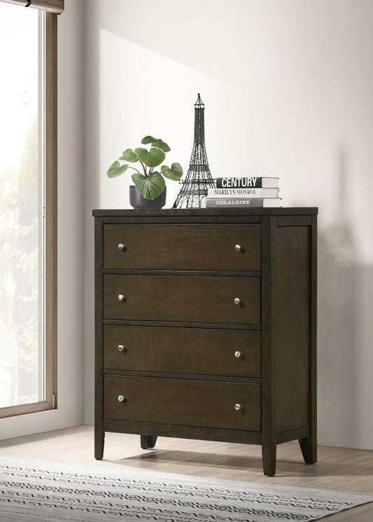 Wilkes 4-drawer Chest of Drawers Dark Cocoa Default Title